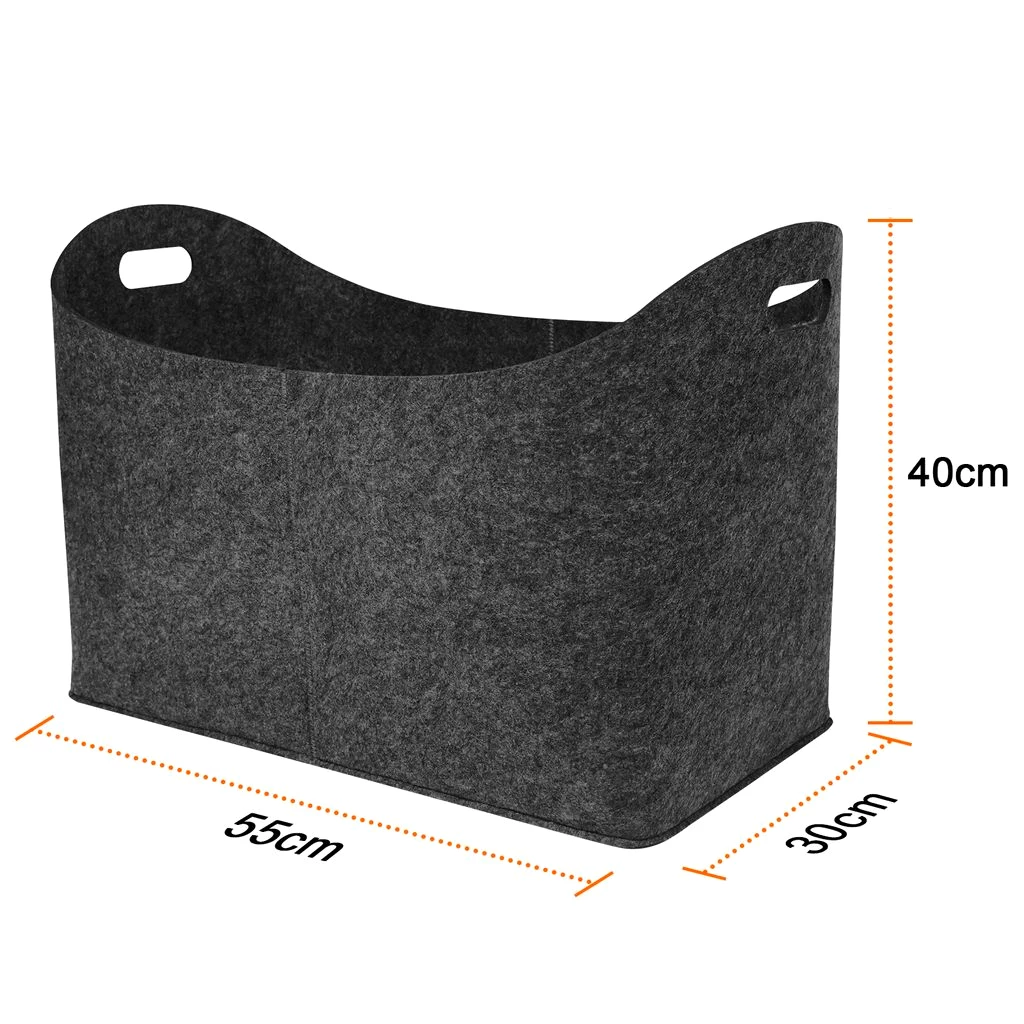 LZQ 2 Stück Kaminholztasche aus Filz Holzkorb XL Kaminholzkorb Holztasche Filztasche für Holz