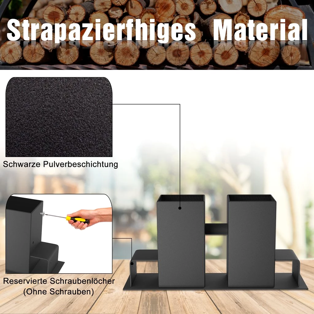 UISEBRT 4x Holzstapelhilfe Feuerverzinkt stabile Holz Stapelhilfe Stapelhilfe Holzstapelhalter