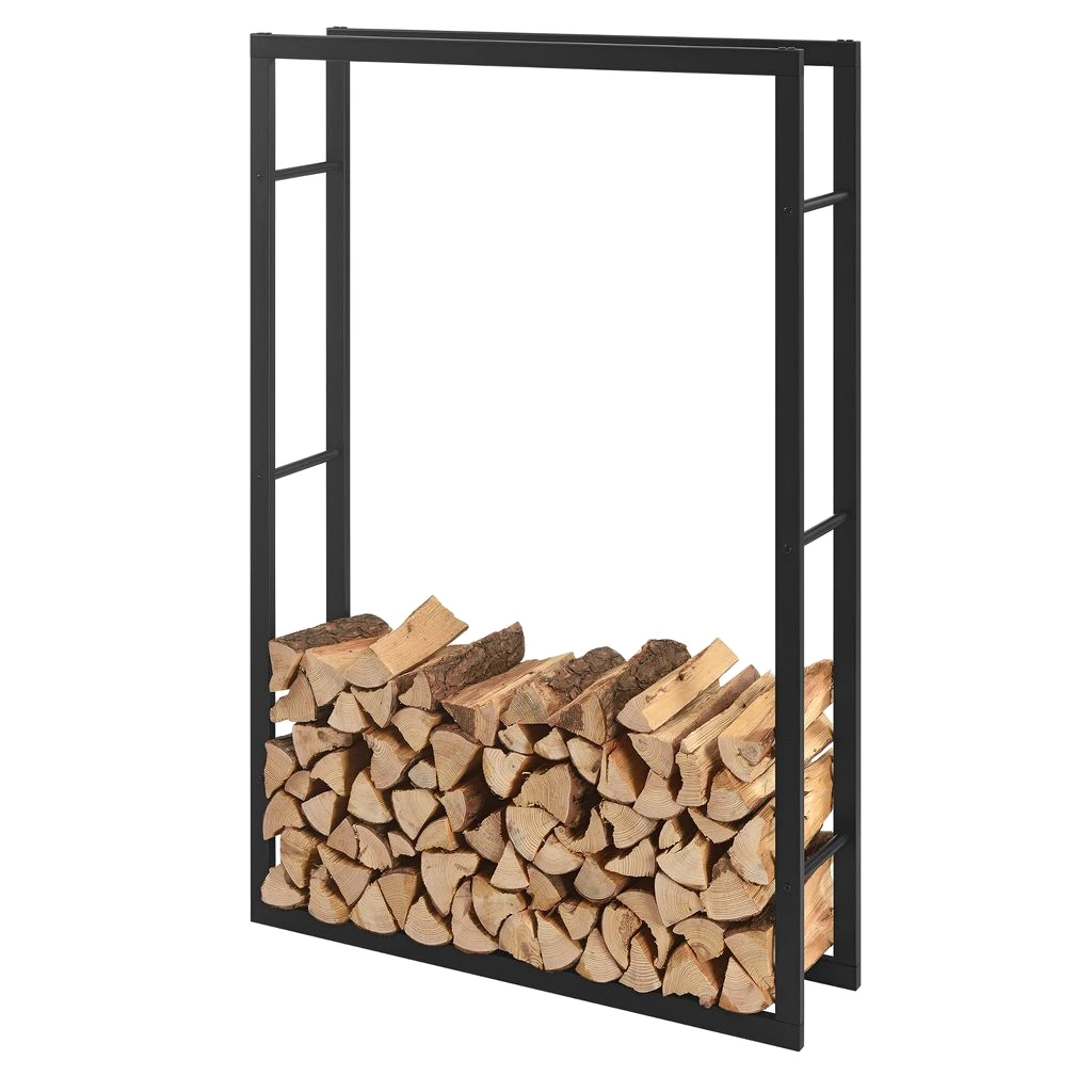 Kaminholzregal Täby Brennholzregal innen außen Metall 100 x 25 x 150 cm Holzunterstand
