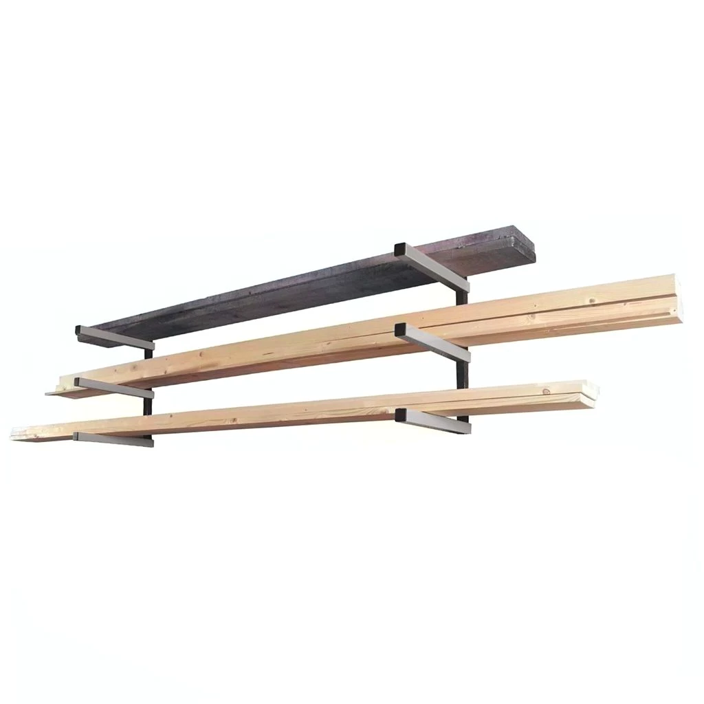 XPOtool 2x Metallregal zur Holzlagerung, 310 x 30 x 455 mm, Kragarmregal mit 3 Etagen