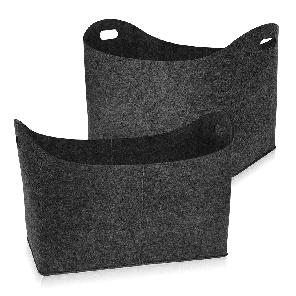 LZQ 2 Stück Kaminholztasche aus Filz Holzkorb XL Kaminholzkorb Holztasche Filztasche für Holz
