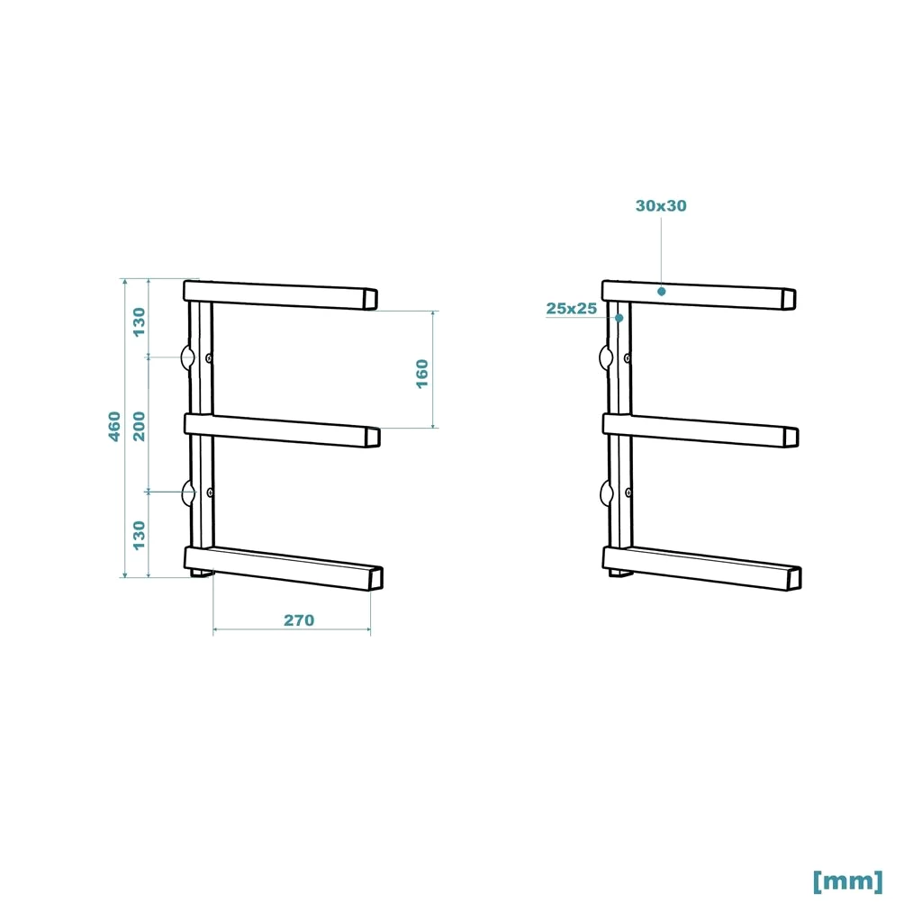 XPOtool 2x Metallregal zur Holzlagerung, 310 x 30 x 455 mm, Kragarmregal mit 3 Etagen