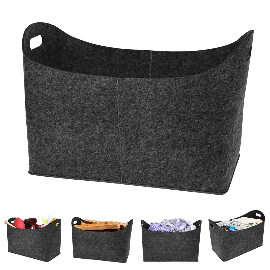LZQ 2 Stück Kaminholztasche aus Filz Holzkorb XL Kaminholzkorb Holztasche Filztasche für Holz
