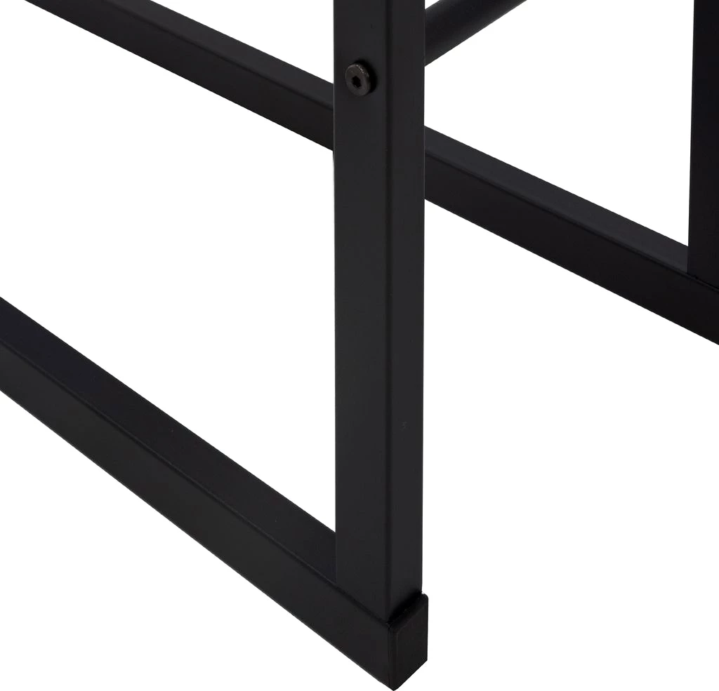 ML-Design Kaminholzregal aus Metall, 100x100 cm, Schwarz, Innen/Außen