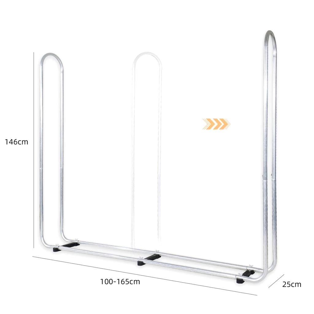 CCLIFE Kaminholzregal Metall Aussen Stapelhilfe für Brennholz, Color:165x25x146cm.Ohne Regenhulle