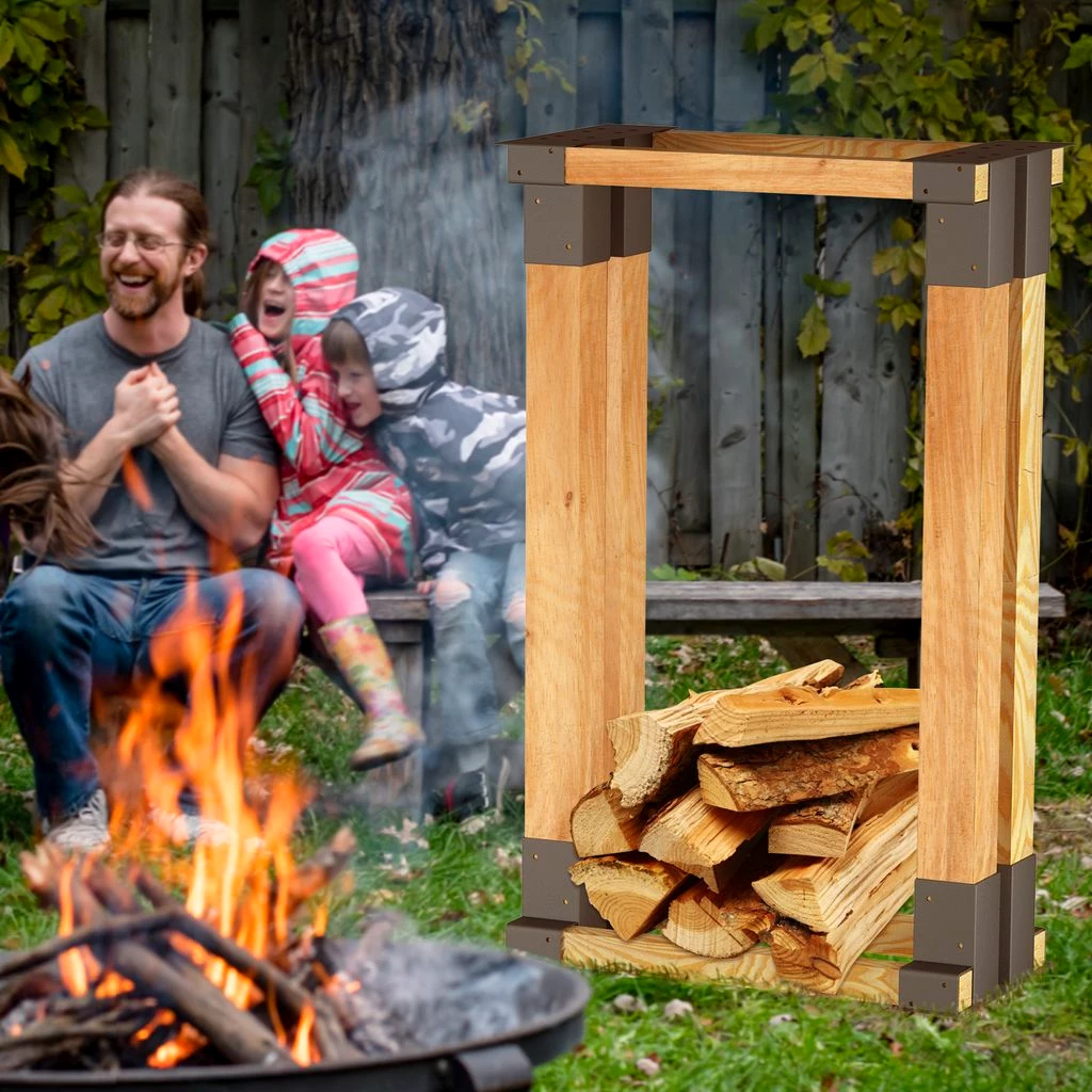UISEBRT 4x Holzstapelhilfe Feuerverzinkt stabile Holz Stapelhilfe Stapelhilfe Holzstapelhalter